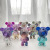 Color Graffiti Bear Fan USB Charging Three-Speed Portable Gift Net Red Desktop Mini Gradient Electroplating Bear Fan