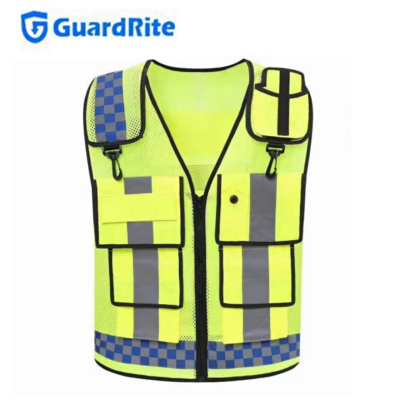 High Quality Multi-Pocket Reflective Vest Breathable Mesh Vest Riding Traffic Duty Security Patrol Security Clothing