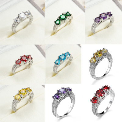 Ornament Ring Female Snowflake Zircon Bracelet Wedding Eight-Star Eight-Arrow Diamond Ring