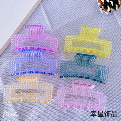 Yaja Translucent Particle Hair Clip Classic French Style Updo Face Wash Grip Shark Clip Hair Clip Hair Accessories Headdress