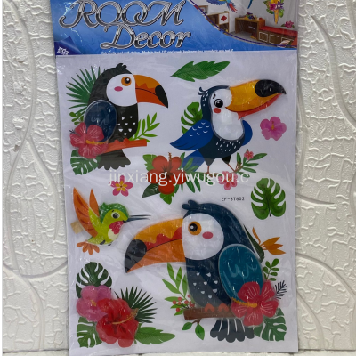 The Three Little Birds Parrot Wall Stickers 3D Cartoon Children's Stickers