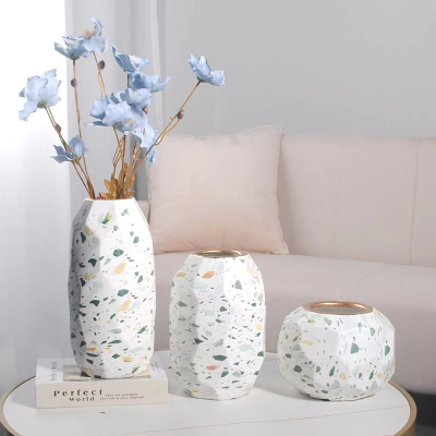 Nordic Style Ceramic Vase Flower Holder Wedding Soft Decoration Hotel Home Decoration Living Room Crafts