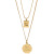 Women's Korean-Style Gold Luxury Double-Layer Sweater Chain Titanium Steel Necklace Goodluck Lucky Brand Hip Hop Online Influencer Clavicle Chain