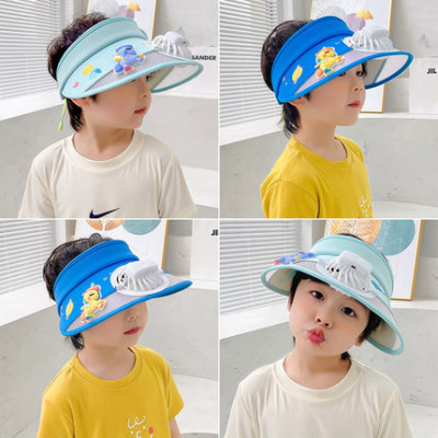 Child Sun-Proof Sun Protection Hat UV Protection Fan Air Top Sun Hat Baby Boy and Girl Summer Baby