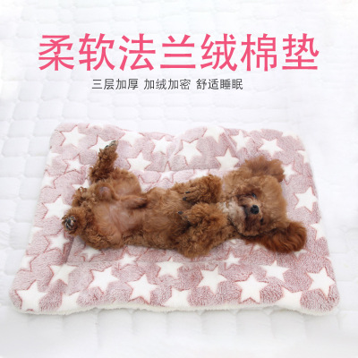 Autumn and Winter Flannel Kennel Pet Warm Cat Pad Dog Mat Thickened Dogs and Cats Pet Mat Pet Bed