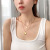 Women's Korean-Style Gold Luxury Double-Layer Sweater Chain Titanium Steel Necklace Goodluck Lucky Brand Hip Hop Online Influencer Clavicle Chain