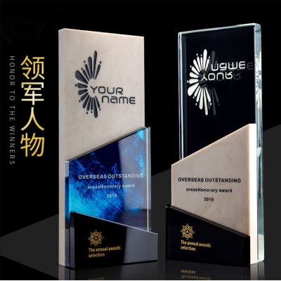 Marble Color Crystal Trophy Customized Customized Creative Lettering Distribution Agent Joined Licensing Authority Production