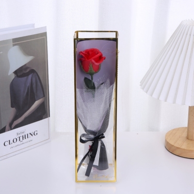 Valentine's Day Teacher's Day Gift Bracelet Gift Box Large Single Rose Soap Flower Simulation Wedding Gifts Cross-Border Wholesale