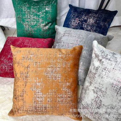 Factory Direct Supply Spot Flannel Hot Silver Pillow Cover Sofa Cushion Cover Car Throw Pillowcase Bedside Cushion Wholesale