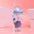 New Cartoon Double-Layer Plastic Cup Creative Dinosaur Cup with Straw Student Portable Summer Ice Glass Wholesale