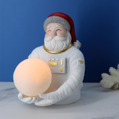 Creative Resin Crafts Christmas Spaceman Astronaut Decoration Home Night Light Christmas Decorations Gift