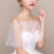 Spring and Summer New Banquet All-Match Bride Wedding Dress Accessories XINGX Lace Cappa off-Shoulder Lace-up Rhinestone