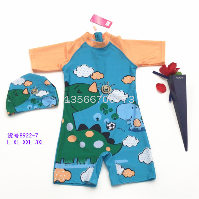Boys and Girls One-Piece Toddler Children Teens Swimsuit Children's Swimsuit Cartoon  Protection Student Swimming Suit 