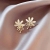 New Sterling Silver Needle Fresh and Stylish Flower Pearl Earrings Women's Korean Simple Crystal Geometric Design Earrings