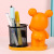 Creative Cartoon Violent Bear Student Resin Pen Holder Decoration Home Decoration Girl Heart Makeup Tools Storage Bucket