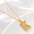 Cross-Border New 26 English Capital Letter Pendant Necklace Gold-Plated 18K Environmental Protection Vacuum Plating Necklace