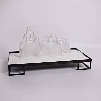 New Chinese Style Model Room Transparent Rockery Decoration Hotel Home Living Room Soft Decorations Hallway Landscape Zen Decoration