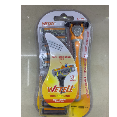 Wetell Shaver Disposable Manual Men's Stainless Steel Shaver 3-Layer Blade 11 Cutter Head