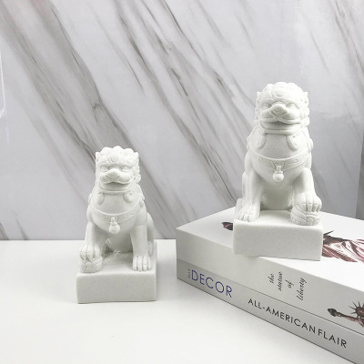 New Chinese Resin Town House Lion Decoration Soft Outfit Model Room Bookend Desktop Soft Decoration Bookcase Home Decoration