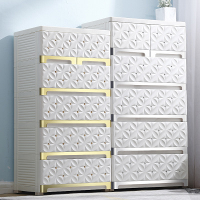 50/60/66 Wide European-Style Plastic Drawer Storage Cabinet Toy Locker Multi-Layer Storage Box Chest of Drawers