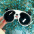 Kids Sunglasses UV Protection Cartoon Sunglasses Cute Panda Silicone Reflective Lenses Girls Sun-Proof Travel Glasses