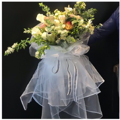 New Fairy Yarn Flower Packaging Mesh 1.6 M Wedding Arrangement Material Flower Shop Flower Packaging Material Wholesale