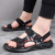 2022 Summer Sandals Men's Breathable Plaid Stitching Fashion Casual Genuine Leather Beach Shoes Men's Sandals Dual-Use Hot