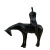 New Chinese Modern Solid Wood Furniture Tea Table Hallway Black and Golden Horse Rider Animal Ornament Cast Iron Ornaments