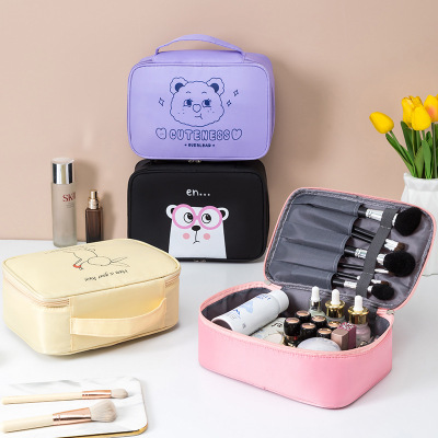 Korean Style Cosmetic Bag Cute Cartoon Printing Waterproof Travel Portable Skincare Storage Large Capacity Wash Bag Wholesale