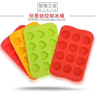 Heart-Shaped Ice Tray Color Edible Silicon Ice Tray Multi-Shape Flexible Ice Cube Mold Box Chocolate Mold