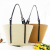 INS New Cotton String Large Capacity Woven Bag Fashion Black Belt Shoulder Straw Bag Casual Women's Bag Beach Bag