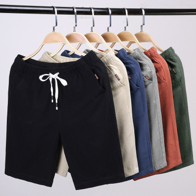 5-Point Pants Men's Cotton Summer 4XL Shorts Men's Thin Loose Oversized Track Pants Trendy Large Trunks Pirate Shorts Breeches