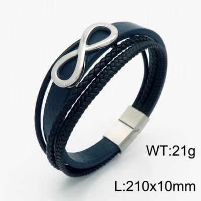Titanium Steel Leather Bracelet Network