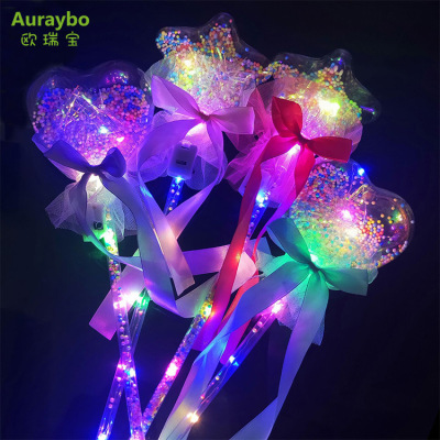 Luminous Magic Wand Magic Wand Fairy Starry Sky Wand Colorful Bounce Ball Star Sky Ball Magic Wand Luminous Toy