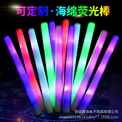 Wholesale Luminous Sponge Rod Concert Cheer Sponge Light Stick Colorful LED Glow Stick Flash Foam Rod