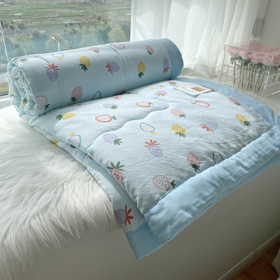 New Summer Soybean Fiber Summer Blanket Machine Washable Washable Summer Quilt Single Double Gift Quilt Airable Cover Wholesale