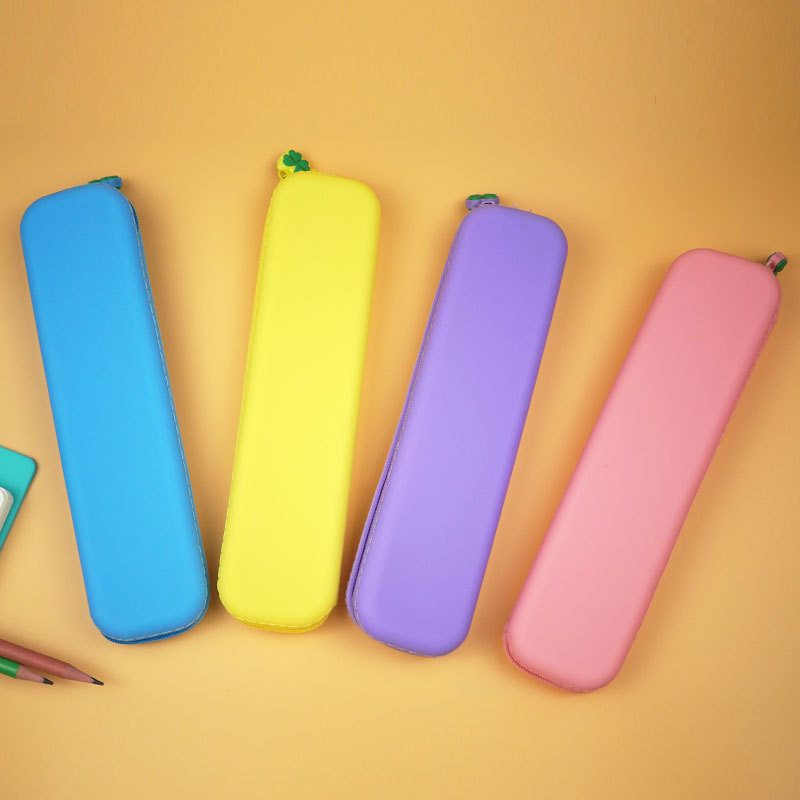 韩版简约时尚学生笔袋男女同款硅胶文具盒创意拉链文具包笔袋
