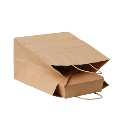 Kraft Paper Portable Takeaway Bag Wholesale Paper Carrier Bag Catering Packing Bag Paper Gift Bag Printed Logo