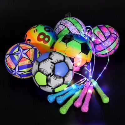 Large Luminous Swing Ball Fitness Ball Ball Inflatable Elastic Ball Colorful Flashing Light Children's Toy Stall Night Market