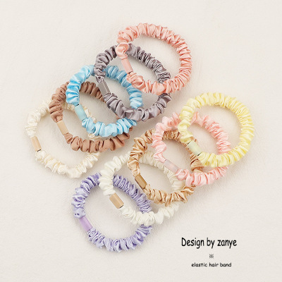 Solid Color Small Intestine Hair Band Candy Color Headband Korean Style Cute Hair Accessories New Internet Celebrity Fabric Sweet Hair Band