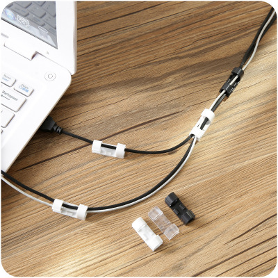 Self-Adhesive Wire Cord Manager Fixing Clip Cable Clamp Network Cable Organizing Box Data Cable Fastening Clamp 20 Pack