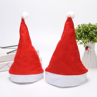 Rm215 Red Non-Woven Christmas Cap 30 X40cm Adult Christmas Hat Yiwu Factory Direct Sales Wholesale