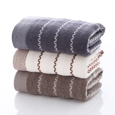 Factory 100% Cotton Towel Striped Dark Adult Face Towel Gas Station Stall Wholesale Towels