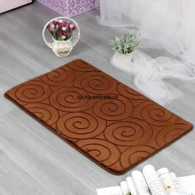 Flannel Embossed Floor Mat Doorway Hallway Bedroom Balcony Carpet Bathroom Bathroom Water-Absorbing Non-Slip Mat Floor Mat