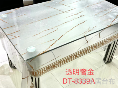 Tablecloth PVC High-End Transparent Light Luxury Gold Tablecloth