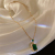 Emerald Crystal Zircon Ear Stud Earring 925 Silver Needle Fashion Retro Premium Earrings Temperament Clavicle Chain Set