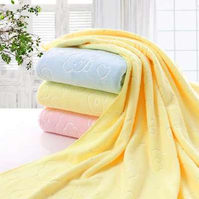 Factory Wholesale Microfiber Embossed Bear 70*140 Absorbent Bath Towel Three Seconds Quick-Drying Beach Towel Gift Bath Towel