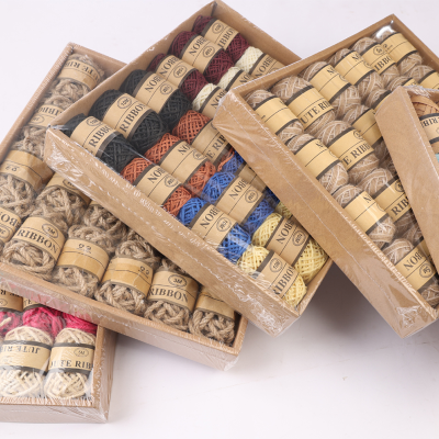 Factory Direct Sales Boxed Woven Hemp Rope 24 Pieces a Box DIY Decorative Paper String Multiple Styles Available