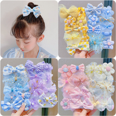 New Bow Barrettes Mesh Princess Girl's Back Head Clip Baby Does Not Hurt Hairpin Bb Clip Children's Hair Accessories