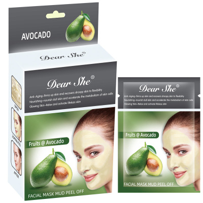 For Export Dear She Avocado Facial Mask Tear and Pull Blackhead Facial Mask/Nasal Membrane Cleansing Pores Absorbing Grease
